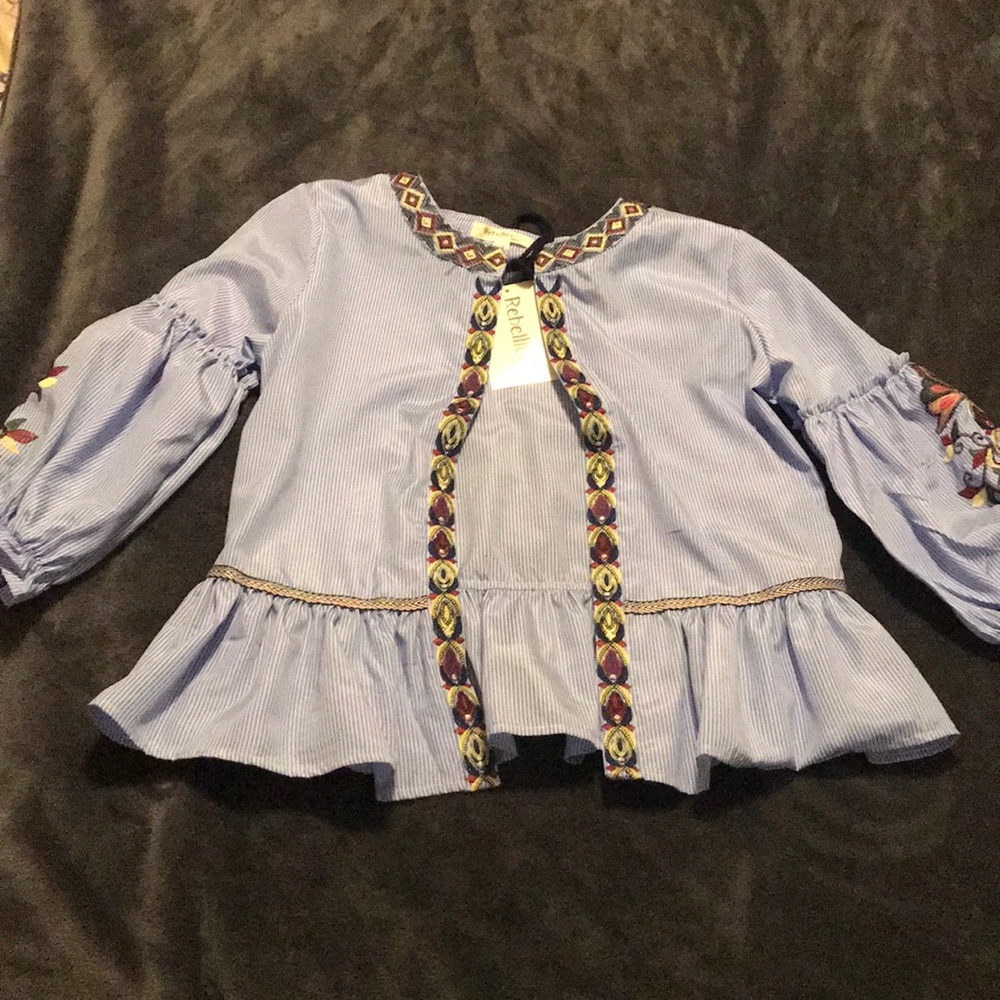 Rebellion Blue and White Aztec Cami